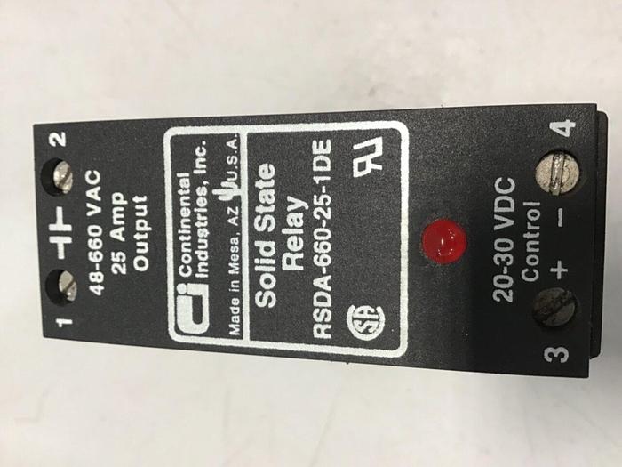Used CONTINENTAL INDUSTRIES Solid State Relay RSDA-660-25-1DE #134789