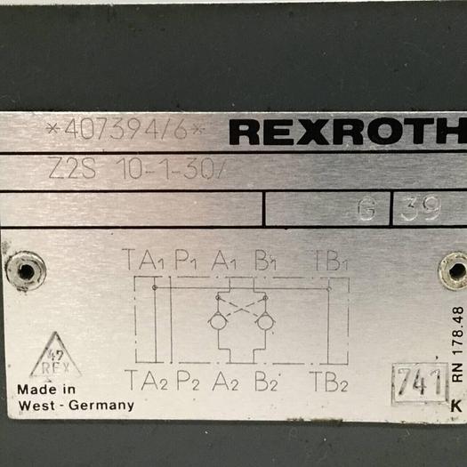 Used REXROTH Valve Z2S10130 #91627