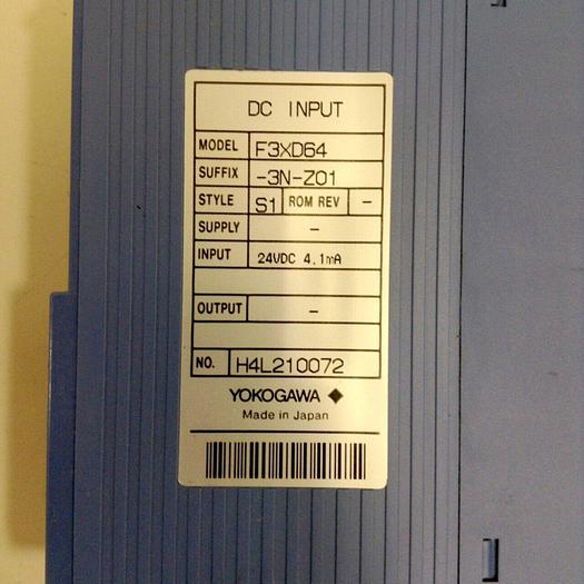 Used YOKOGAWA DC Input Module F3XD64-3N #69898