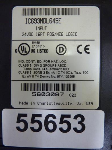 Used G.E. FANUC Input Module IC693MDL645E #55653