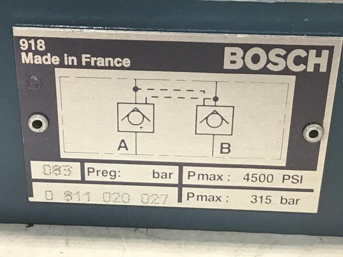 Used BOSCH Check Valve 0 811 020 027 Used