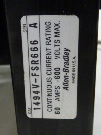 Used ALLEN BRADLEY 60 Amp Disconnect Switch 1494V-DS60 SER A #57449