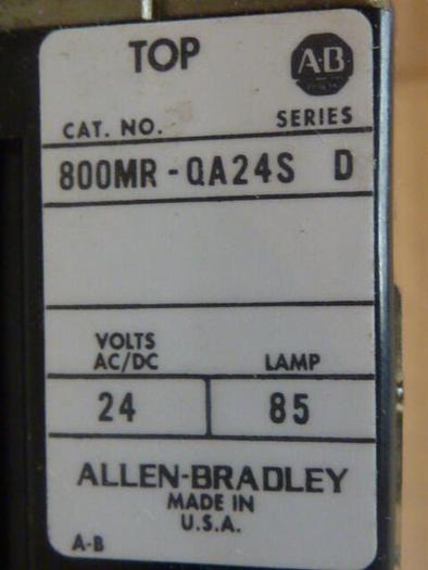 Used ALLEN BRADLEY Push Button 800MR-QA24S AMBER #30417