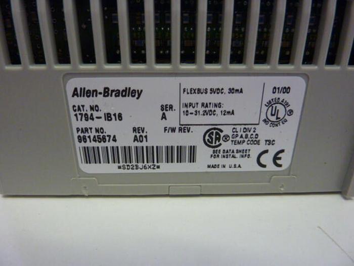 Used ALLEN BRADLEY Input Module 1794-IB16 SER A #33248
