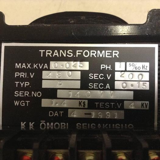 Used KK OMORI SEISAKUSHO Transformer TRANSFORMER675 #85675