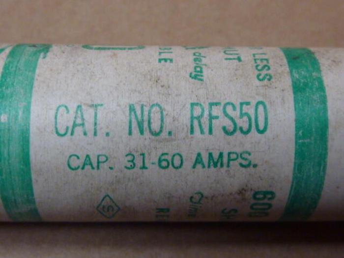 Used SHAWMUT 50 Amp Renewable Fuse RFS50 #36405