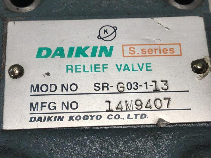 Used DAIKIN Relief Valve SR-G03-I-13 #135203