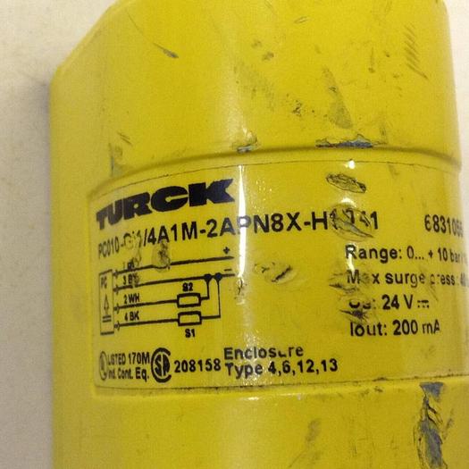 Used TURCK ELEKTRONIK Pressure Sensor PC010-GI1/4A1M-2APN8X-H1141 #72106