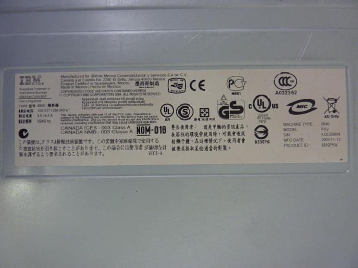 Used IBM Rackmount Server 8840-PKV #56275