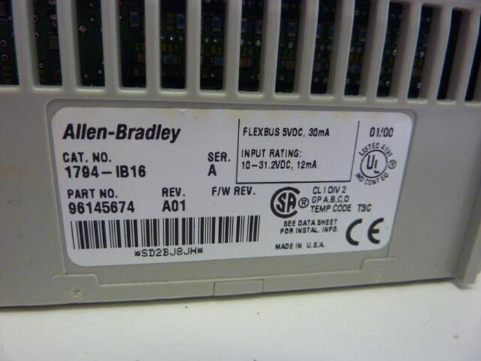 Used ALLEN BRADLEY Input Module 1794-IB16 SER A #33247