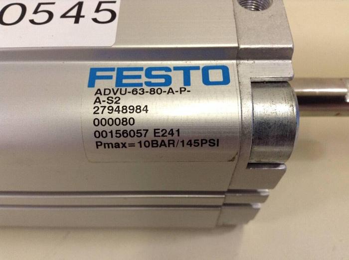 Used FESTO Compact Cylinder ADVU-63-80-A-P-A-S2 #70545