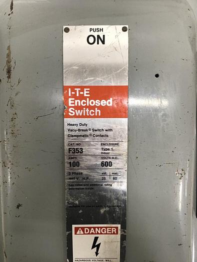 Used SIEMENS ITE Vacu-Break Disconnect Switch F-353 #127062