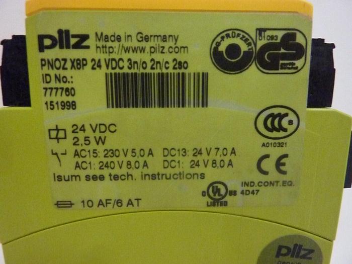 Used PILZ Safety Relay PNOZX8P24VDC3N/O2N/C2SO #46499