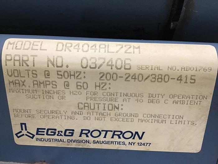 Used EG&G ROTRON Blower DR404AL72M #134386