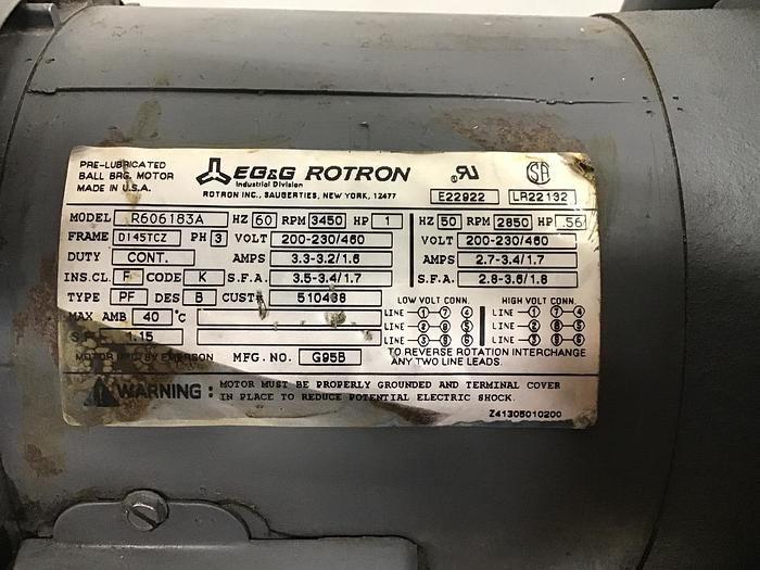 Used EG&G ROTRON Motor R606183A Used #134388