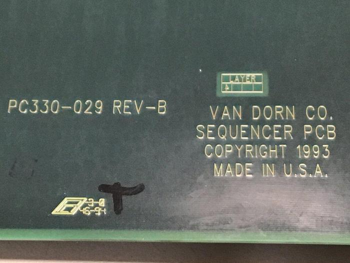 Used VAN DORN Sequencer Circuit Board PC330-029 330-029 Used