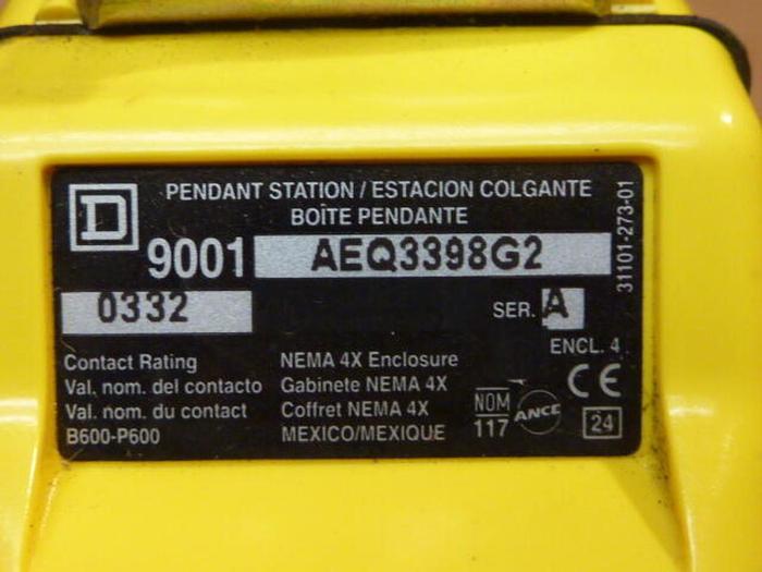 Used SQUARE D Push Button 9001-AEQ3398G2 #32504