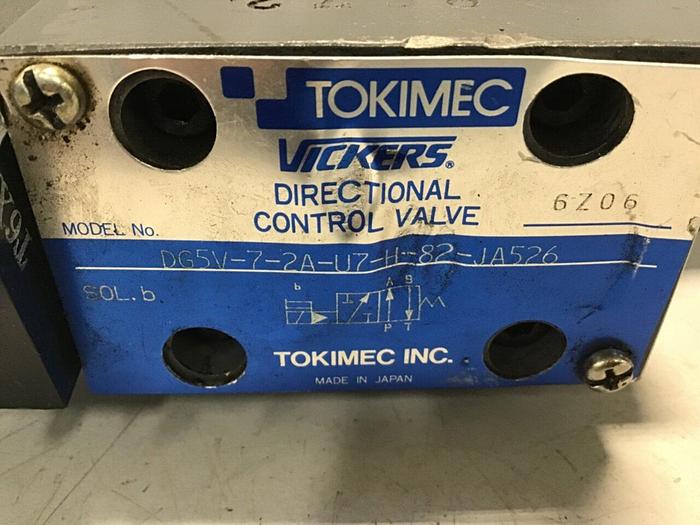 Used TOKIMEC VICKERS Directional Control Valve DG5V-7-2A-U7-H-82-JA526 Used #132215