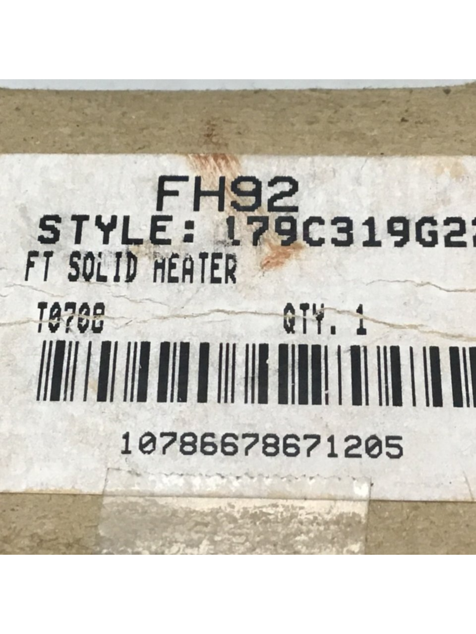 Used EATON CORPORATION FT Solid Heater FH92 USED