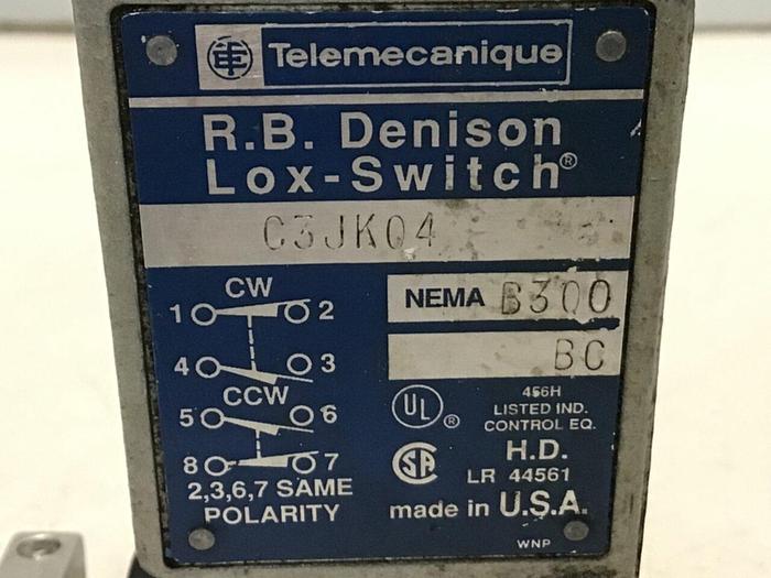 Used TELEMECANIQUE Limit Switch C3JK04 #121649