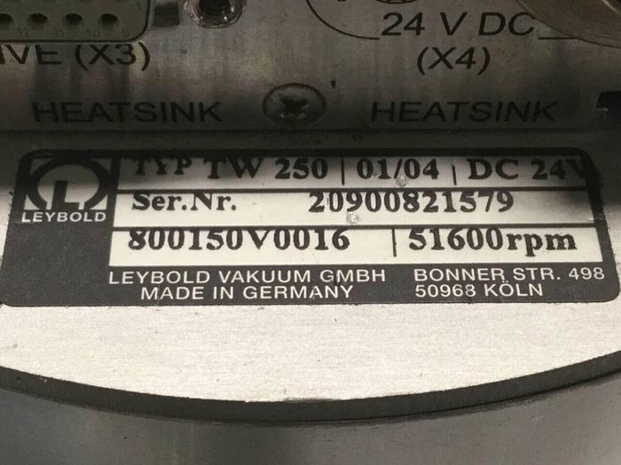Used LEYBOLD Turbomolecular Pump w/ TDS Profibus TW250 S Used