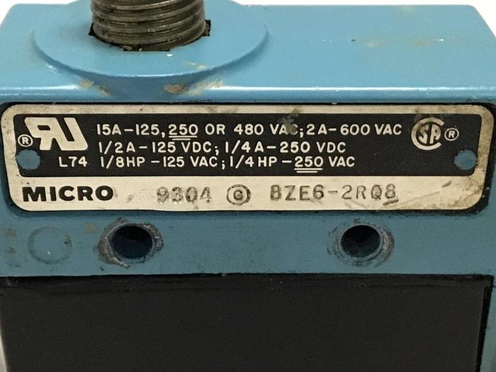 Used MICRO SWITCH Limit Switch BZE6-2RQ8 #121544