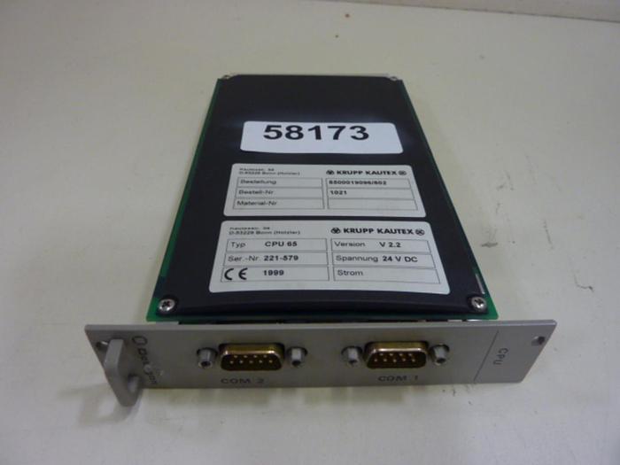 Used KRUPP KAUTEX Circuit Card CPU 65 #58173
