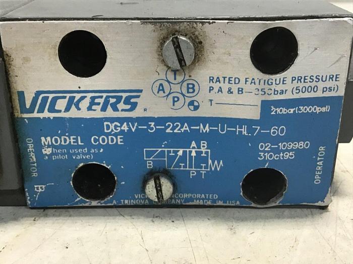 Used VICKERS Directional Hydraulic Valve DG4V322AMUHL760 Used