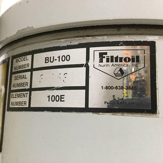 Used FILTROIL Van Dorn Filter BU-100 #90251