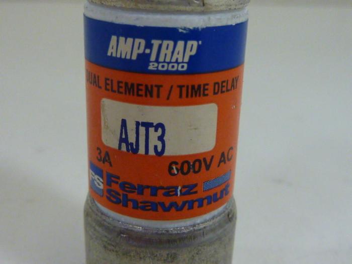 Used SHAWMUT 3 Amp Fuse AJT3 #62229