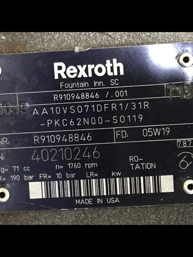 Used REXROTH Hydraulic Pump AA10VSO71DFR131R Used