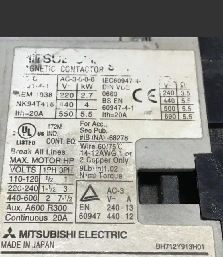 Used MITSUBISHI Magnetic Contactor SD-N11 USED