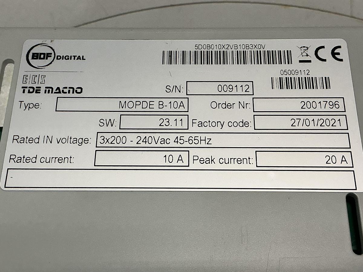 Used TDE MACNO MOPDE B-10A