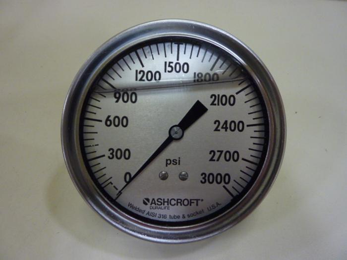ASHCROFT Industrial Duralife Gauge 351009 SWL 02B 3000# #56190