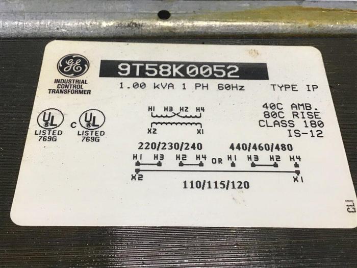 Used GENERAL ELECTRIC / GE 1.00 kVA Transformer 9T58K0052 Used