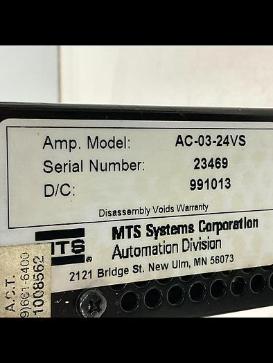 Used MTS SYSTEMS CO AC-03-24VS