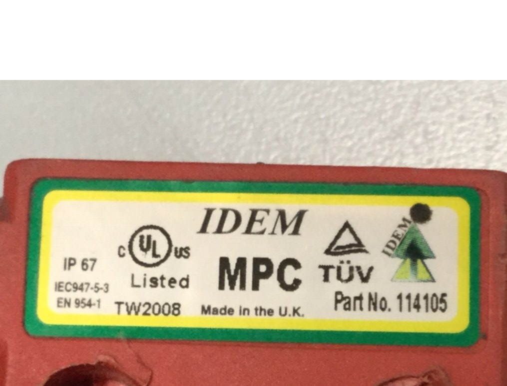 Used IDEM SAFETY SWITCHES Coded Miniature Switch 114105 USED