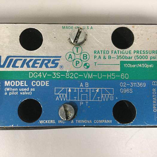 Used VICKERS Valve DG4V3S82CVMUH560 Used