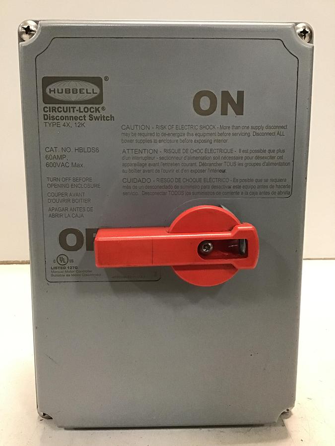 Used HUBBELL Disconnect Switch HBLDS6 Used #135126