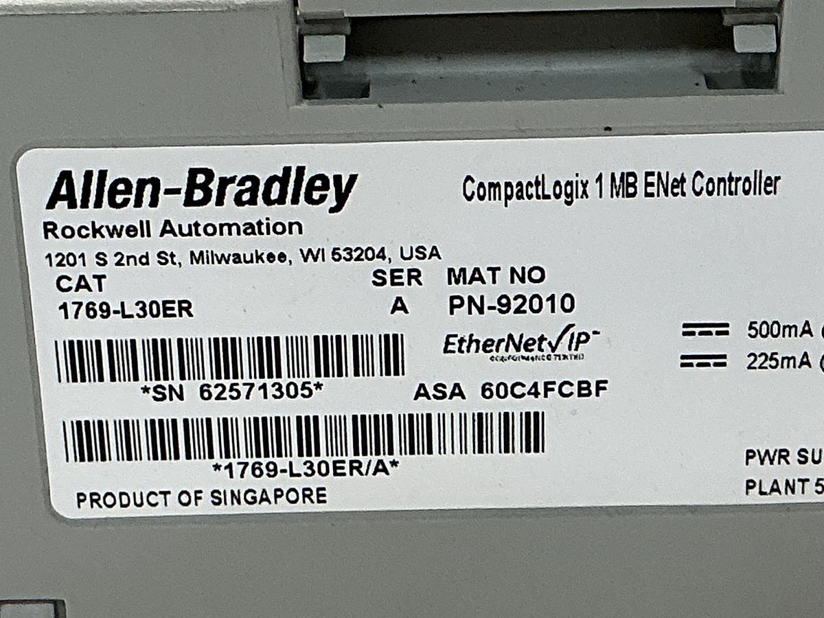 Used ALLEN BRADLEY 1769-L30ER