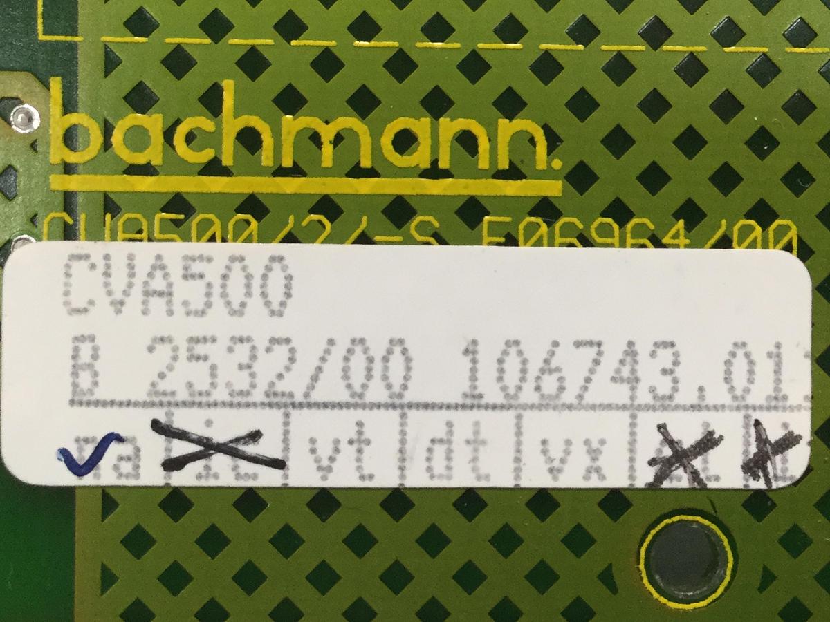 Used BACHMANN ELECTRONIC Circuit Board CVA500/2/S USED