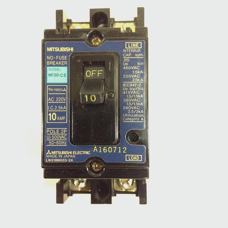Used MITSUBISHI 10 Amp Circuit Breaker NF30-CS-10 Used