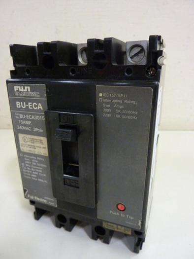 Used FUJI ELECTRIC 15 Amp Circuit Breaker BU-ECA3015 #66140