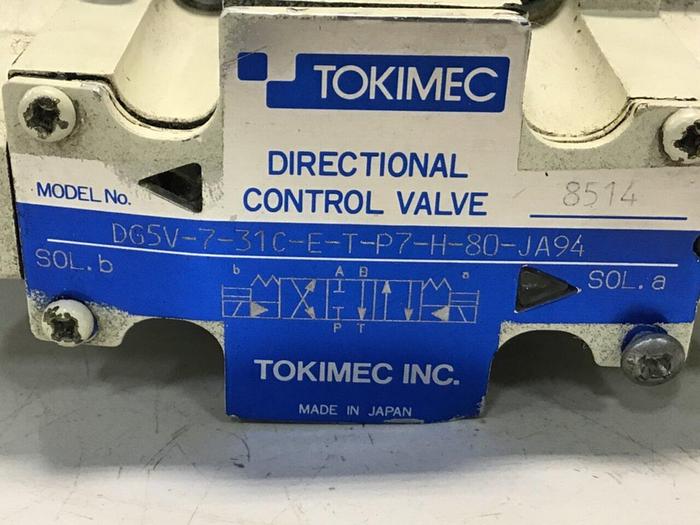Used TOKIMEC Valve DG5V-7-31C-E-T-P7-H-80-JA94 Used