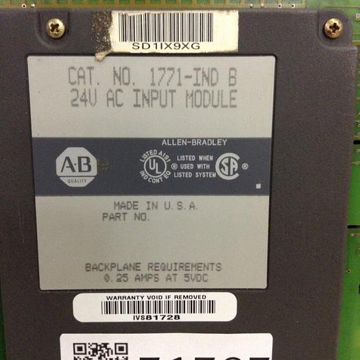 Used ALLEN BRADLEY Input Module 1771-IND SER B #71767