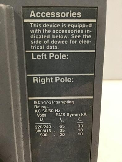 Used SIEMENS 250 Amp Circuit Breaker FD63F250 Used