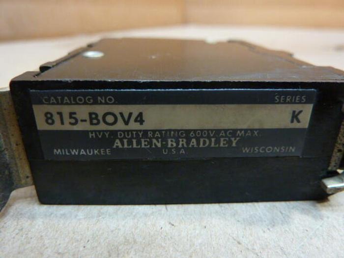 Used ALLEN BRADLEY Overload Relay 815-BOV4 SER K #29978