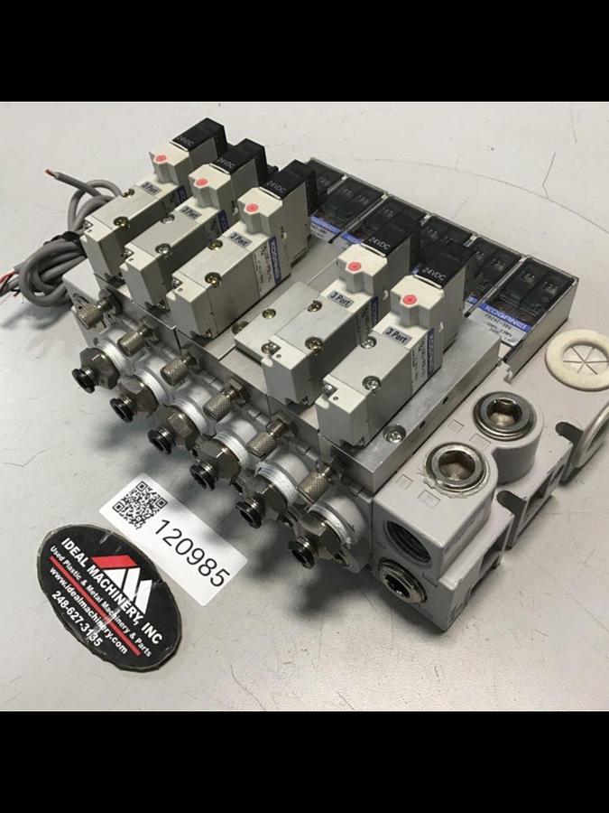 Used KOGANEI Block w/ Valves PBM6P-3W Used #120985