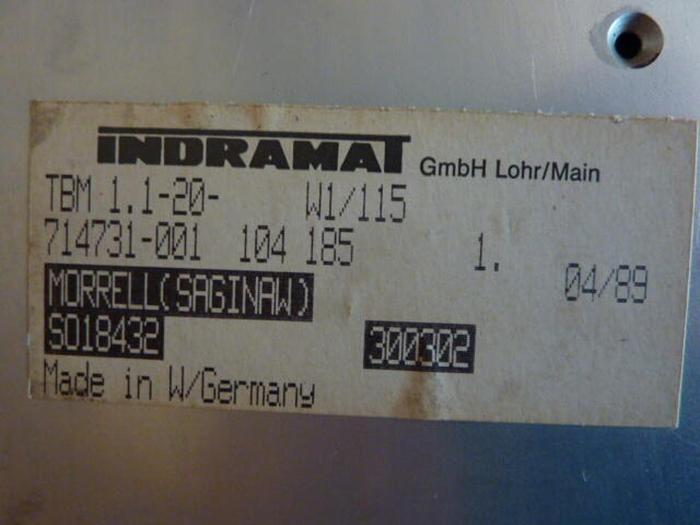 Used INDRAMAT AC Servo Bleeder Module TBM 1.1-20-W1-115 #25966