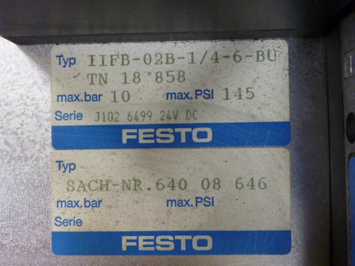 Used FESTO Control Block / Valve Terminal IFB8-02 #52815